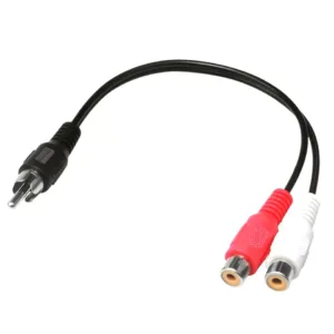 12 inch RCA Male to 2 RCA Female Audio Speaker Adapter Y Splitter Cable 12"