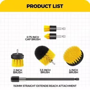 Drill Brush Attachment Set Of 6 Power Scrubber Brush For Cleaning Bathroom Tile