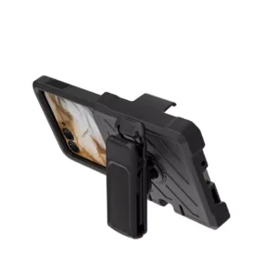 Motorola Razr 2024 Phone Noble Hybrid Armor Case w/Belt Clip Holster Cover in Black