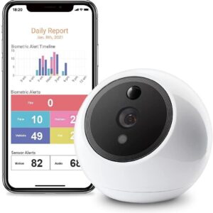 Amaryllo Apollo Biometric Auto-Tracking Indoor Security Camera White