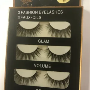 3 6 15P Black Faux Mink Natural Cross Long Thick Eye Lashes False Eyelashes Best