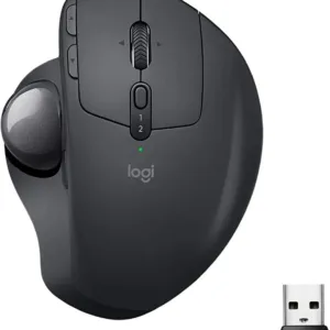 Logitech MX ERGO Wireless Trackball Mouse with Ergonomic Design - Graphite