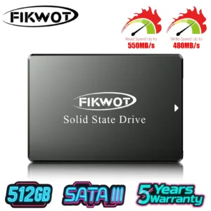 Fikwot 512GB 2.5'' SATA III SSD For PC Mac 550MB/s Internal Solid State Drive
