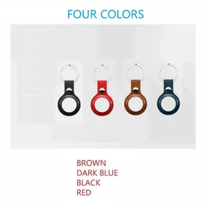 4 PCS AirTag Leather Holder Case Cover AirTags Tracker Keychain Sleeve Shell