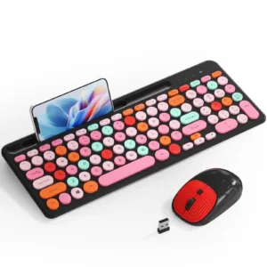 Wireless Keyboard and Mouse Combo Retro Typewriter Wireless Keyboard with Rou...