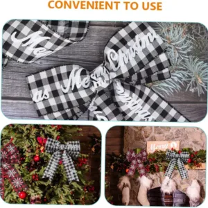 2 Rolls Christmas Ribbon Gingham Wrapping Ribbon Christmas Ribbon for Crafts New