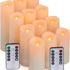 6x LED Flameless Candles Wax Pillar Battery Operated Candle Remote Control Timer.
