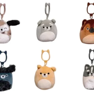Set 6 Squishmallows 2025 Dog Squad 3.5" Clip On Keychains Mini Plush Dolls