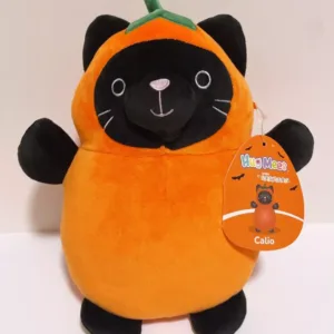 Squishmallows HugMees 2024 Halloween Squad 10" Calio the Pumpkin Cat Plush Doll