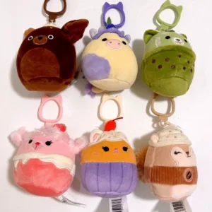 Set 6 Squishmallows Hybrid Sweets Squad 3.5" Clip On Keychains Mini Plush Dolls