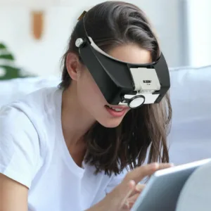 Jewelers Head Headband Magnifier LED Illuminated Visor Magnifying Glasses Loupe