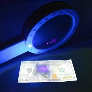 30X Jumbo Handheld Magnifying Glass w/ 13 Bright LED Light Illuminated Magnifier
