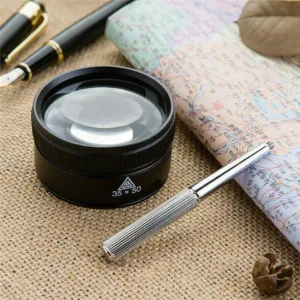 Magnifying Glass Lens 35X High Power Magnifier Non-Slip Handle for Coins Jewelry