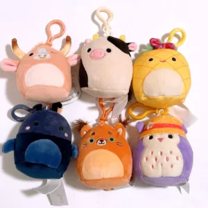 Set 6 Squishmallows 2024 Everyday Squad 3.5" Clip On Keychains Mini Plush Dolls
