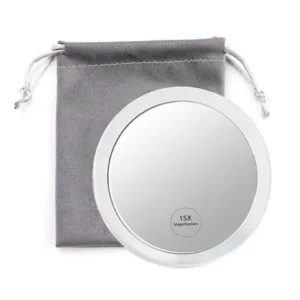 Magnifying Make Up Mirror 15x 6 Inch Round Large View Easy Suction Cup Mount