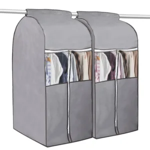 2x Hanging Garment Bags for Closet Storage Suits Coats with Window 24x20x54 in