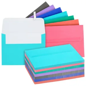 100 Pack Colored Envelopes 5x7 for Mailing, A7 for Invitations, Greeting Cards
