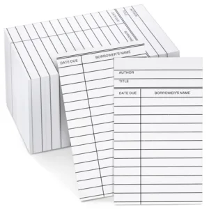 600 Pack Checkout Library Cards for Book Checkouts, CDs, Vinyl Records, 3x5"