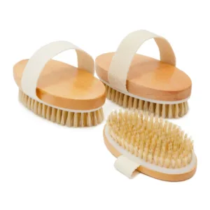 3 Pack Dry Brushing Body Brush with Cloth Strap, Skin Scrubber for Home Spa