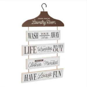 Home Wall Hanging Farmhouse Decor, Lesson from The Laundry Room Sign, 12x20"