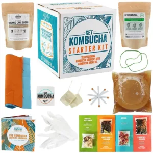 Get Kombucha Starter Kit, Brewing Bundle for 5 gallons of Tea, Vegan, GMO