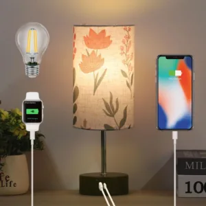 Touch Control Desk Lamp with 2 USB Ports, 3-Way Dimmable Bedside Lamp for Bed...