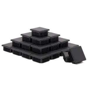 30x Plastic Rubber Square Plug for Metal Pipe Tubing Caps, Chair Glides, 2x2"
