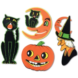 Beistle Retro Vintage Halloween Cutouts (4/pkg) - Decoration for Halloween