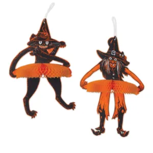 Beistle Vintage Halloween Tango Witch & Cat - Party Supply Decoration