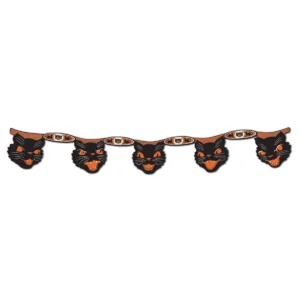 Beistle Vintage Jointed Black Cat Streamer - Party Decoration for Halloween