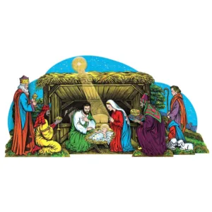 Beistle Vintage Nativity Scene 3-D Table Decor - Party Decoration for Christmas