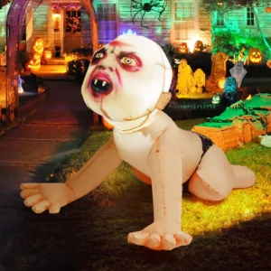 4 FT Halloween Inflatable Zombie Baby Outdoor Decorations Blow up Yard Scary Zom