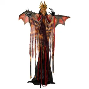 Lighted and Animated Standing Dragon Man with Sound Halloween Figure-5.7 5 Ft.