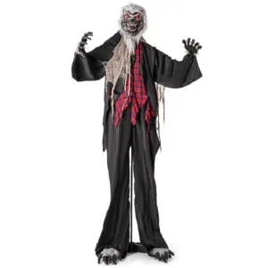 8.2 Ft Halloween Animatronics Sound-activated Werewolf with Light-up Eyes