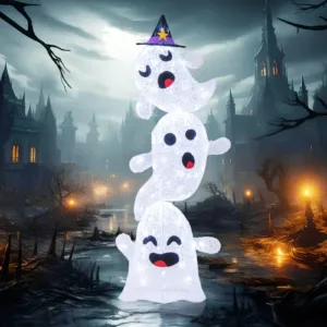 4 Ft Light up Halloween Ghosts Decorations with Built-in LED lights Outdoor