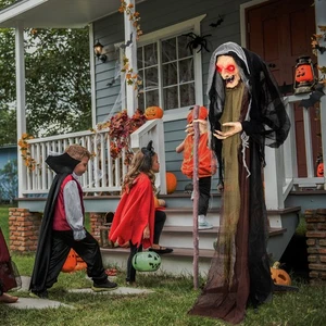 5 FT Halloween Animated Standing Witch Life Size Decoration with Posable Arms