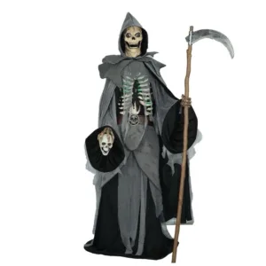 Halloween Grim Reaper Animatronic 8.5 Ft Talking Glowing Eyes Chest Light Up