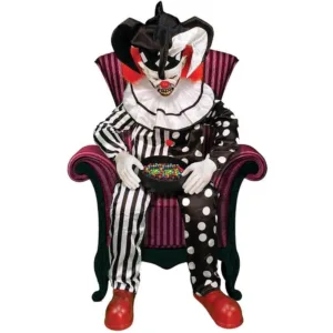 Hartley Sitting Scare Clown Animatronic by Tekky, Talking Halloween Prop