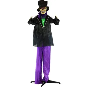 65 in. Skeleton Groom with Red LED Eyes – Halloween Prop
