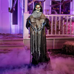 67'' Life-Size Grim Reaper Halloween Animatronic with Sound, Outdoor Haunted Dec