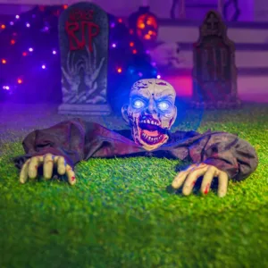 Halloween Zombie Groundbreaker Outdoor Decor – Creepy Sound & Flashing Eyes for