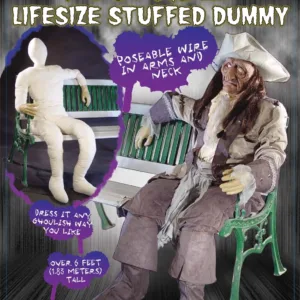 Lifesize Poseable Dummy Prop Stuffed Body 6' Haunted House Posable Halloween