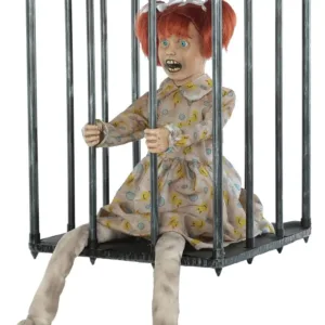 Caged Kid Girl Costume in Cage Walk Around Animated Prop Child Halloween