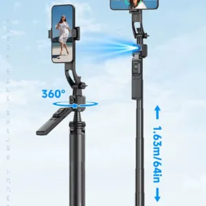 Face Tracking Tripod 360 Rotating iPhone Camera Stand Selfie Stick w/Remote