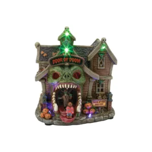 Door of Doom Animated Halloween Village with LED Lights and Music NEW