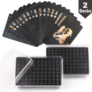 2 Decks Waterproof Plastic Playing Cards Collection Black Diamond Poker Cards