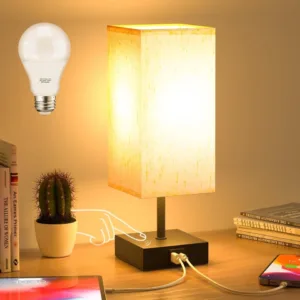 Comzler Bedside Lamp, Touch Control Table Lamp for Bedroom, Small Nightstand Lam