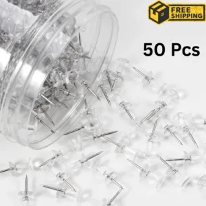 50pcs Thumb Push Pins Tacks Steel Point Thumb Tacks for Cork Board School Office