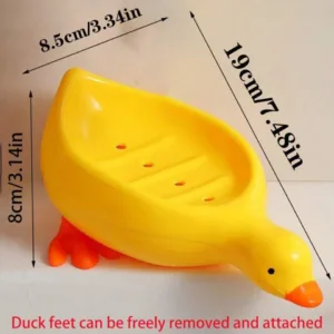 Cute Duck Soap Dish High-End Bathroom Vanity Water Drain Adorable Soap Holder