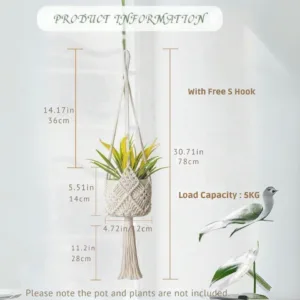 Hanging Planter Macrame Boho Plant Hanger Holder Bohemian Basket (No Pots) Best_Wholesale_Price